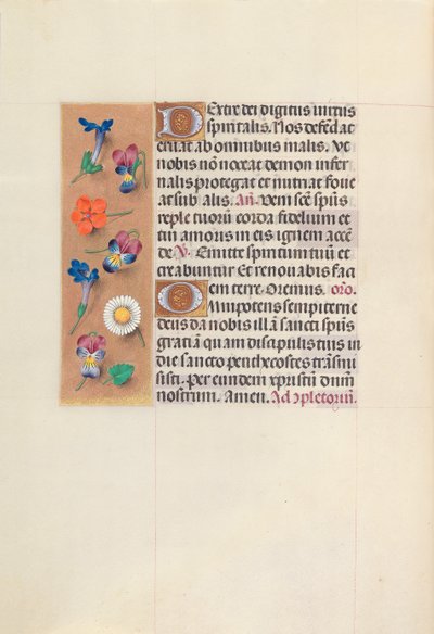 スペイン女王イザベラ女王の時間：フォル。 35v、c。 1500。 作： Master of the First Prayerbook of Maximillian