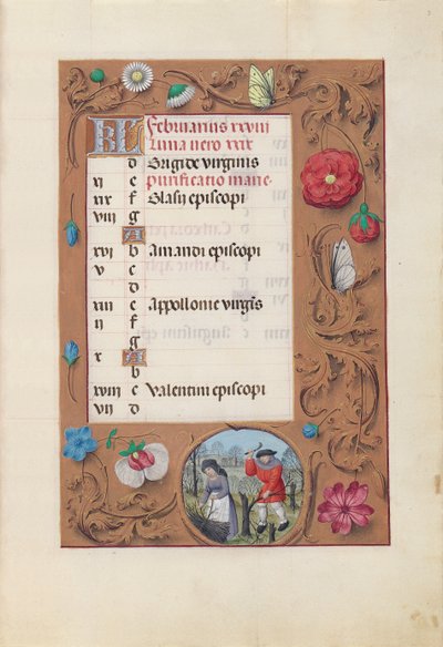 女王イザベラカトリック、スペイン女王の時間：フォル。 3月、2月、c。 1500。 作： Master of the First Prayerbook of Maximillian