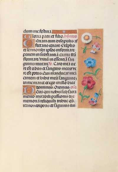 女王イザベラカトリック、スペイン女王の時間：フォル。 45r、c。 1500。 作： Master of the First Prayerbook of Maximillian