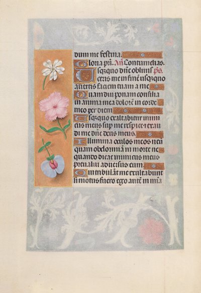 スペイン女王イザベラ女王の時間：フォル。 57v、c。 1500。 作： Master of the First Prayerbook of Maximillian