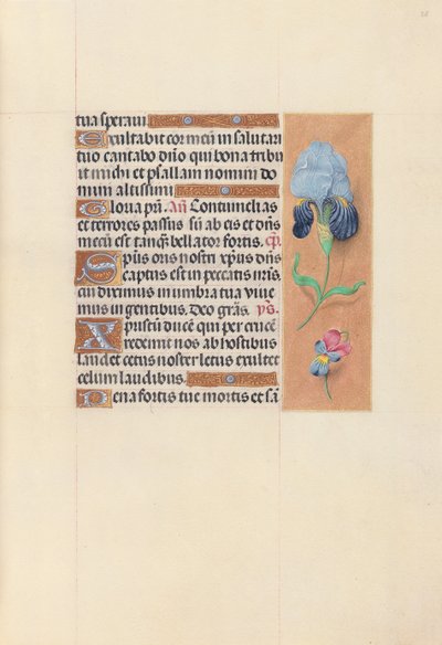 女王イザベラカトリック、スペイン女王の時間：フォル。 58r、c。 1500。 作： Master of the First Prayerbook of Maximillian