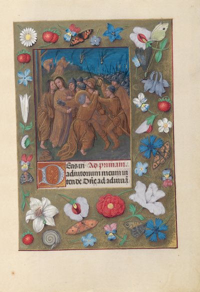 スペイン女王イザベラ女王の時間：フォル。 61r、ユダのキス、c。 1500。 作： Master of the First Prayerbook of Maximillian