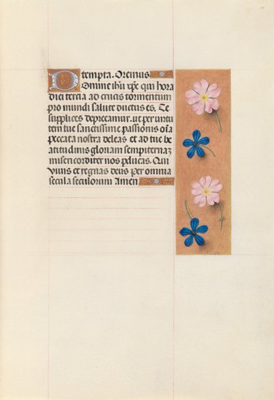 女王イザベラカトリック、スペイン女王の時間：フォル。 65r、c。 1500。 作： Master of the First Prayerbook of Maximillian