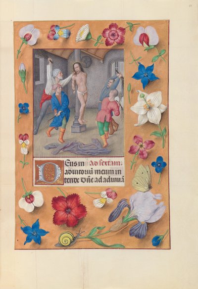 スペイン女王イザベラ女王の時間：フォル。 66r、鞭毛、c。 1500。 作： Master of the First Prayerbook of Maximillian