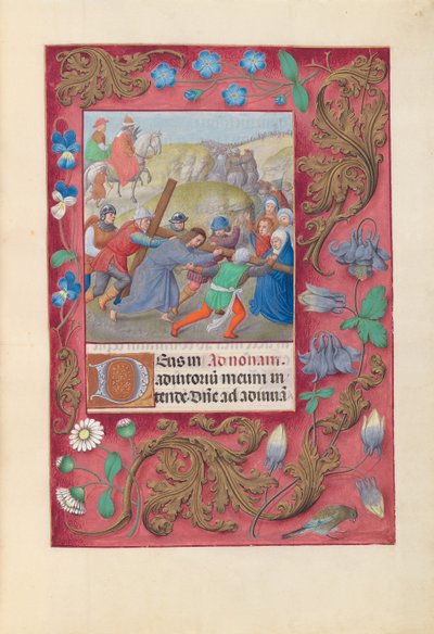 スペイン女王イザベラ女王の時間：フォル。 69r、十字架を運ぶキリスト、c。 1500。 作： Master of the First Prayerbook of Maximillian