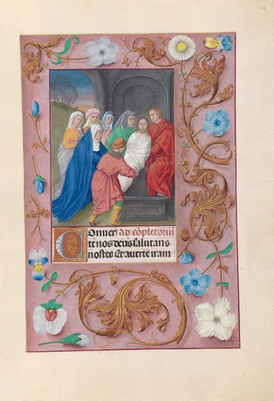 女王イザベラカトリック、スペイン女王の時間：フォル。 77r、埋葬、c。 1500。 作： Master of the First Prayerbook of Maximillian
