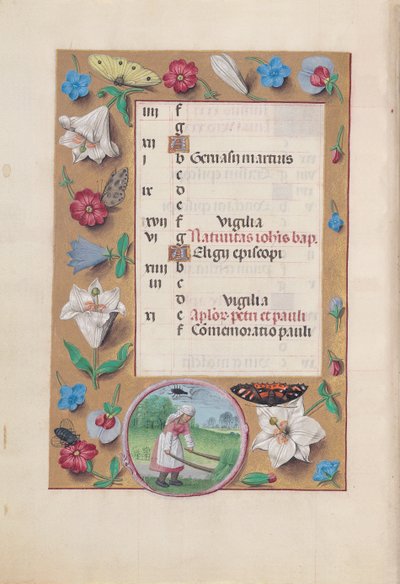 女王イザベラカトリック、スペイン女王の時間：フォル。 7月、6月、c。 1500。 作： Master of the First Prayerbook of Maximillian