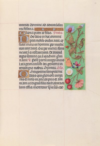 女王イザベラカトリック、スペイン女王の時間：フォル。 82r、c。 1500。 作： Master of the First Prayerbook of Maximillian