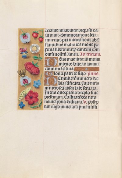 女王イザベラカトリック、スペイン女王の時間：フォル。 82v、c。 1500。 作： Master of the First Prayerbook of Maximillian