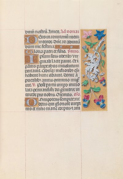 女王イザベラカトリック、スペイン女王の時間：フォル。 84r、c。 1500。 作： Master of the First Prayerbook of Maximillian
