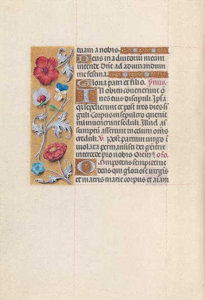 スペイン女王イザベラ女王の時間：フォル。 85v、c。 1500。 作： Master of the First Prayerbook of Maximillian