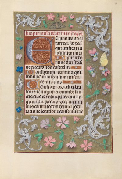 スペイン女王イザベラ女王の時間：フォル。 88r、c。 1500。 作： Master of the First Prayerbook of Maximillian