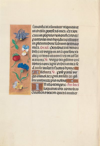 スペイン女王イザベラ女王の時間：フォル。 90v、c。 1500。 作： Master of the First Prayerbook of Maximillian