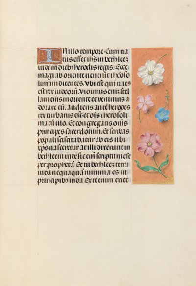 女王イザベラカトリック、スペイン女王の時間：フォル。 95r、c。 1500。 作： Master of the First Prayerbook of Maximillian