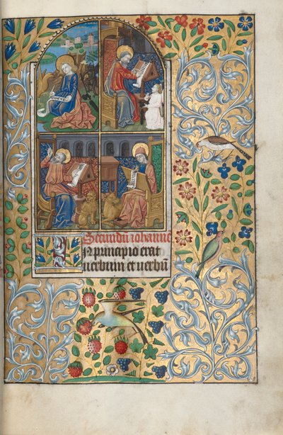 時祷書（ルーアン使用）：13r、四福音書 作： Master of the Geneva Latini