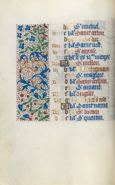 ルーアンの時間使用法：fol。 10v、c。 1470。 作： Master of the Geneva Latini
