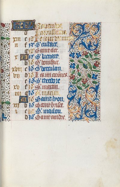 ルーアンの時間使用法：fol。 111r、c。 1470。 作： ジュネーヴ・ラティーニのマスター