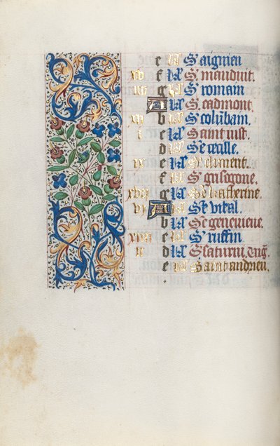 ルーアンの時間使用法：fol。 11v、c。 1470。 作： Master of the Geneva Latini