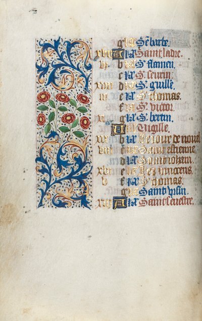 ルーアンの時間使用法：fol。 12v、c。 1470。 作： Master of the Geneva Latini