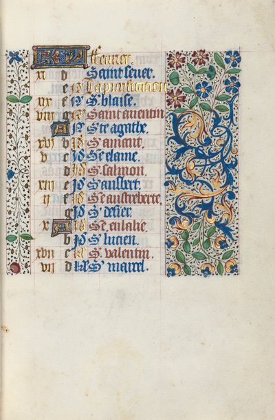 ルーアンの時間使用法：fol。 2r、c。 1470。 作： Master of the Geneva Latini