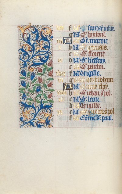 ルーアンの時間使用法：fol。 6v、c。 1470。 作： ジュネーヴ・ラティーニのマスター