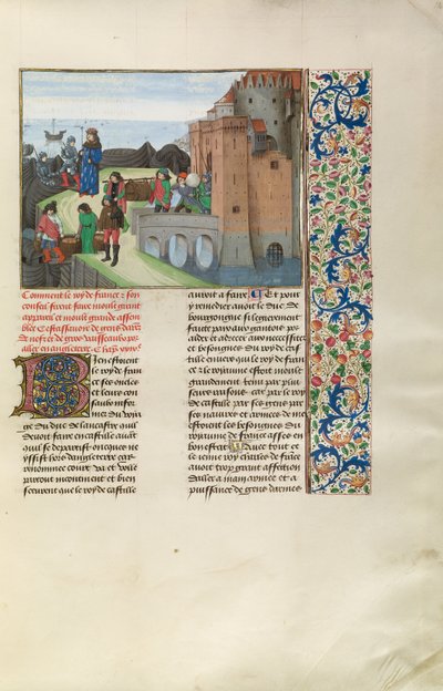 イングランドとの戦争に備えるフランス国王シャルル6世 作： Master of the Getty Froissart