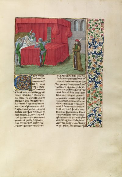 キプロス王、兄弟の迫害者に殺される 作： Master of the Getty Froissart