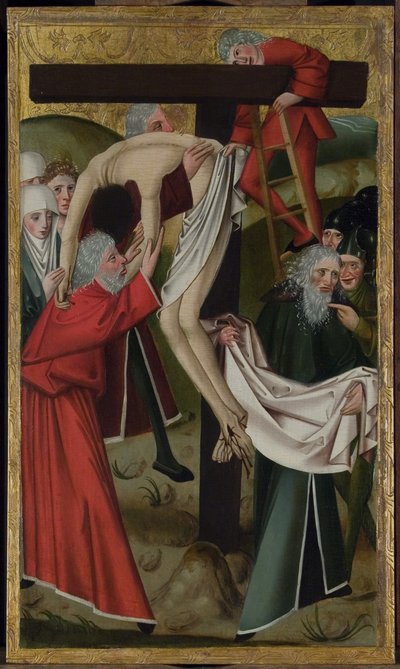 The Deposition (パネルに油彩) 作： Master of the Hanover Marktkirche Altar