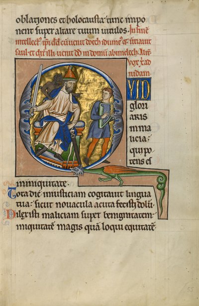初回Q：サウルの前のダビデ 作： Master of the Ingeborg Psalter
