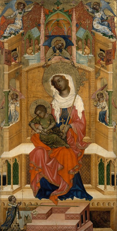 聖母子とともに即位するマリア グラッツ マドンナ、1350 年頃 作： Master of the Kaufmann Crucifixion