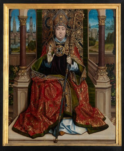 聖ニコラスの祭壇画の中央パネル、c.1486-93（パネルに油彩） 作： Master of The Legend of St. Lucy