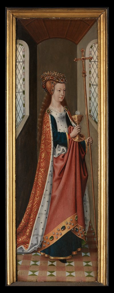 聖ウルスラの伝説からの教会の寓意的な人物 作： Master of the Legend of St. Ursula