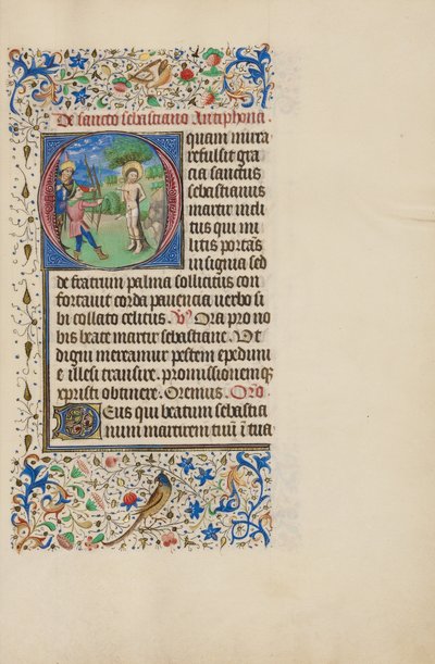 頭文字O：聖セバスチャンの殉教 作： Master of the Llangattock Hours