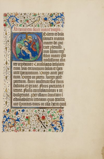 頭文字O：福音書記者ヨハネのピエタ 作： Master of the Llangattock Hours
