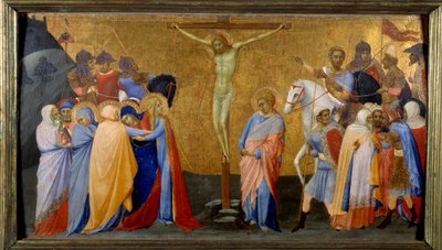 サン・ピエトロ・ドヴィレの聖母像の師の磔刑デトレンペ（14世紀） 日4,36 x 7,74 m 作： Master of the Madonna of San Pietro of Ovila
