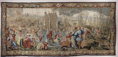 冬、ルーカスシリーズの季節、c.1535（ウール＆シルク） 作： Master of the Months of Lucas Master of the Months of Lucas