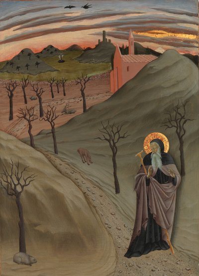 セントアンソニーザアボットインザウィルダネス、ca. 1435年。 作： Master of the Osservanza