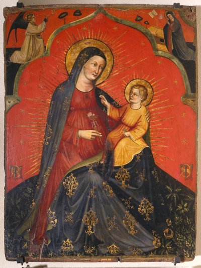 マドンナと子供と受胎告知、1390年頃（パネルのテンペラ） 作： Master of the Pesaro Crucifix