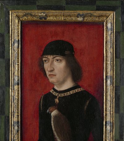 ナッソー伯エンゲルベルト2世の肖像 ブレダ領主、ナッソー伯エンゲルベルト 2 世の肖像画。 フィリップ・ザ・フェアの名の下にオランダ全土を治める摂政 作： Master of the Portraits of Princes