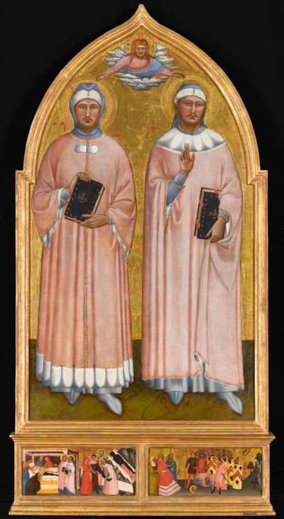 聖コスマスと聖ダミアン、1370〜1375年頃（パネル上のテンペラと金箔） 作： Master of the Rinuccini Chapel