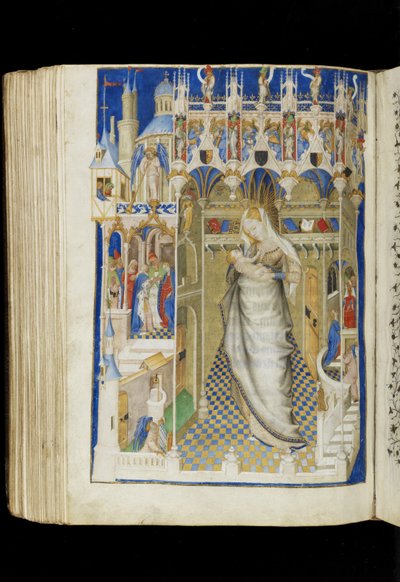 Ms 62 f.141v、Madonna and Child、Book of Hours、フランス語、c.1445-50 作： Master of the Rohan Hours