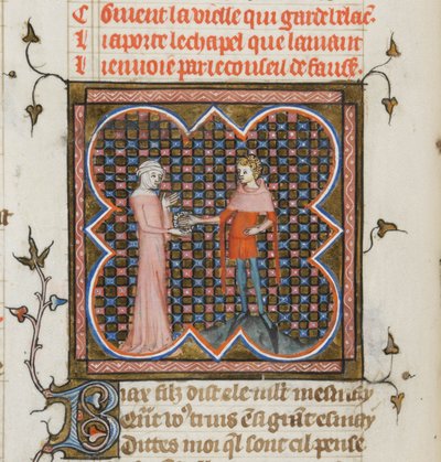 ギヨーム・ド・ロリスとジャン・ド・ムンによるローマ・デ・ラ・ローズの原稿のミニチュア、1353年 作： Master of the Rose novels