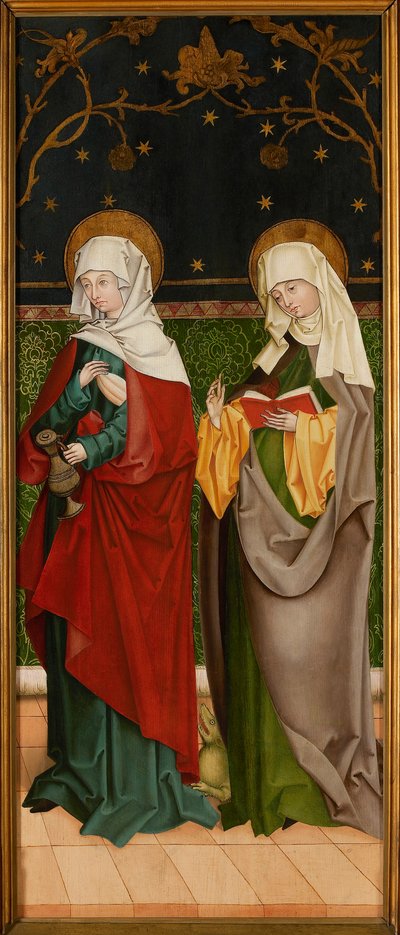 ハンガリーの聖エリザベスと聖マーガレット、1485～1490年頃。 作： Master of the Sacristy of Kaufbeuren
