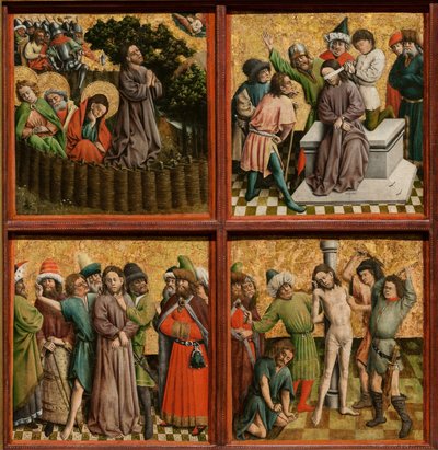 キリストの受難の祭壇画、c. 1440年代。 作： Master of the Schlägl Altarpiece