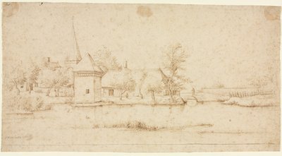 堀のある村のある風景 作： Master of the Small Landscapes