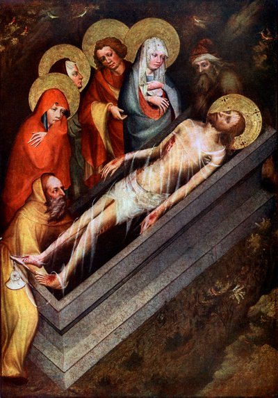 トレボンの祭壇画の主、キリストの墓、1380年頃、1955年 作： Master of the Trebon Altarpiece