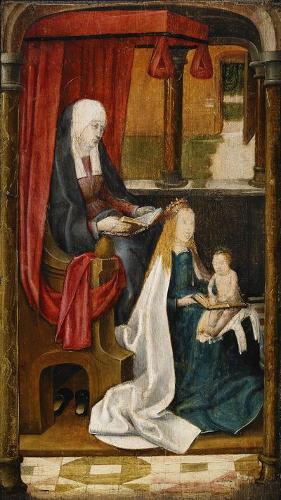 マドンナ、幼児の読書を教える、1480年 作： Master of the View of St. Gudule
