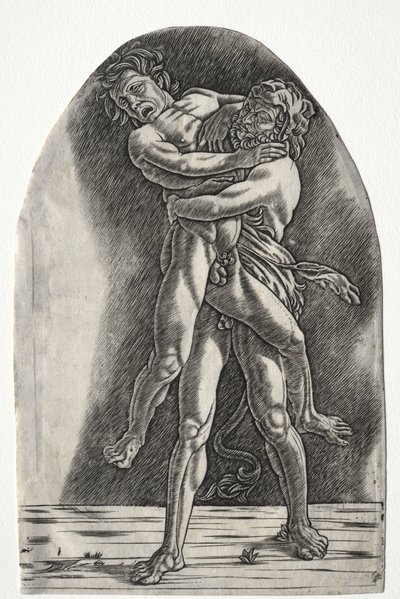 ヘラクレスとアンタイオス、1510 年頃。 作： Master of the Year 1515