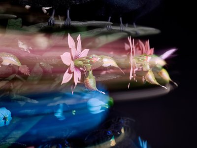The Centrifugal Soul》2016年（アクリル、アルミニウム、スチール、LEDライト、モーター、電子回路、樹脂、塗料） 作： マット・コリショー