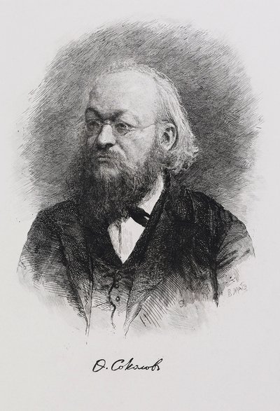 歴史家フョードル・フョードロヴィチ・ソコロフの肖像 1841～1909年、1900年代 作： Mate